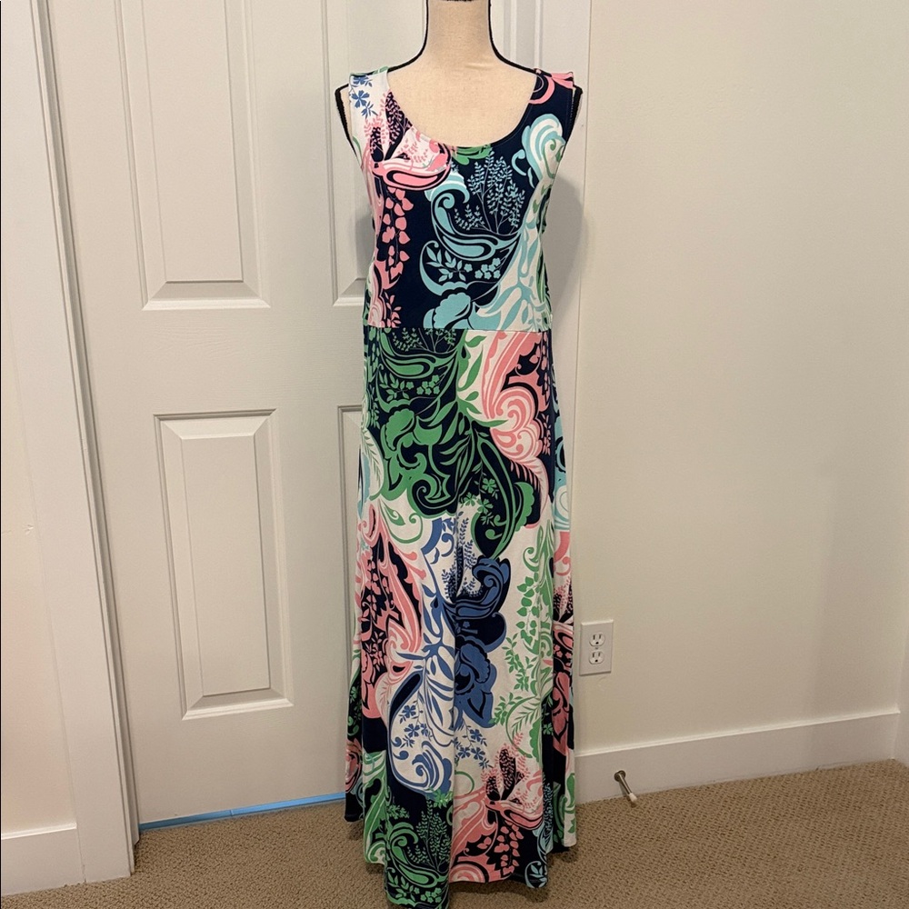 Talbots Multicolor Swirl Maxi Dress